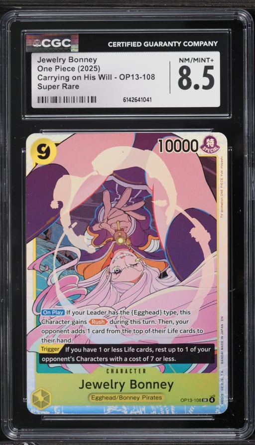 2025 One Piece Japanese Carrying On His Will SR Jewelry Bonney #OP13-108 CGC 8.5 NM-MT+