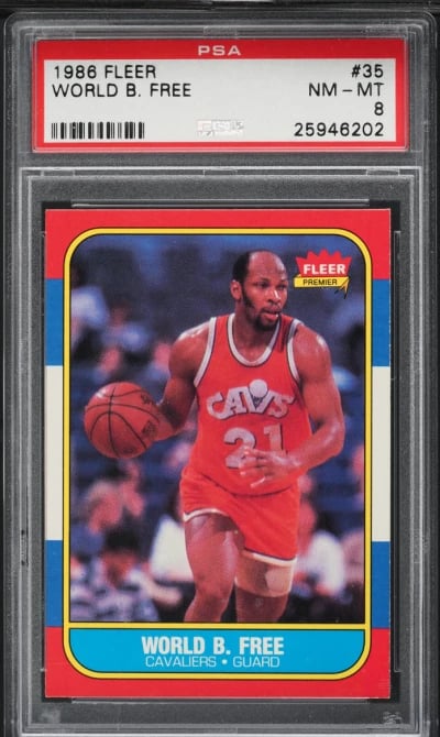 1986 Fleer Basketball World B. Free #35 PSA 8 NM-MT