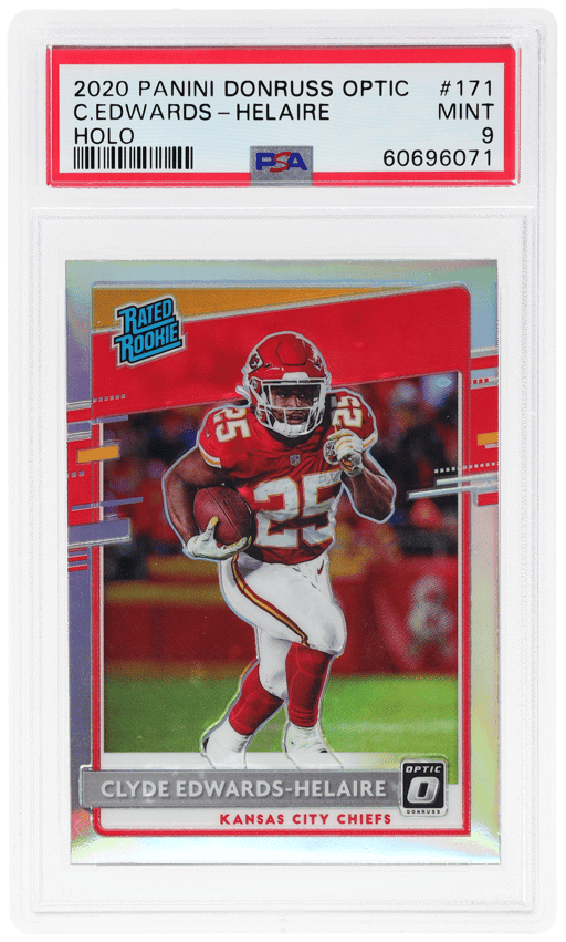 2020 Donruss Optic Rated Rookie Holo Clyde Edwards-Helaire #171 PSA 9