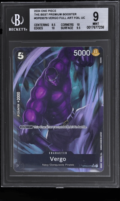 2024 One Piece the Best Premium Booster Foil Vergo #OP03079 BGS 9