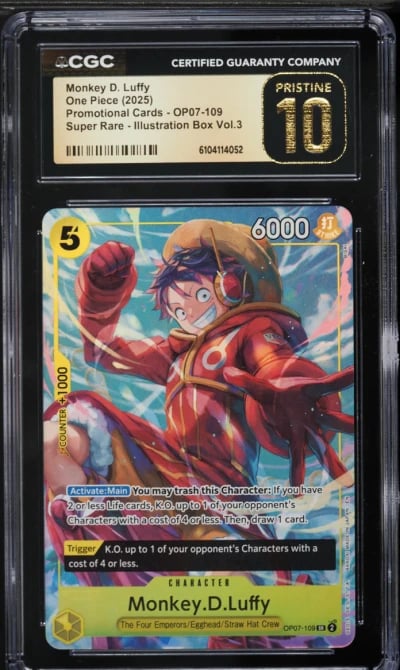 2025 One Piece Promo Cards Illustration Volume 3 SR Monkey D. Luffy #OP07-109 CGC 10 PRISTINE