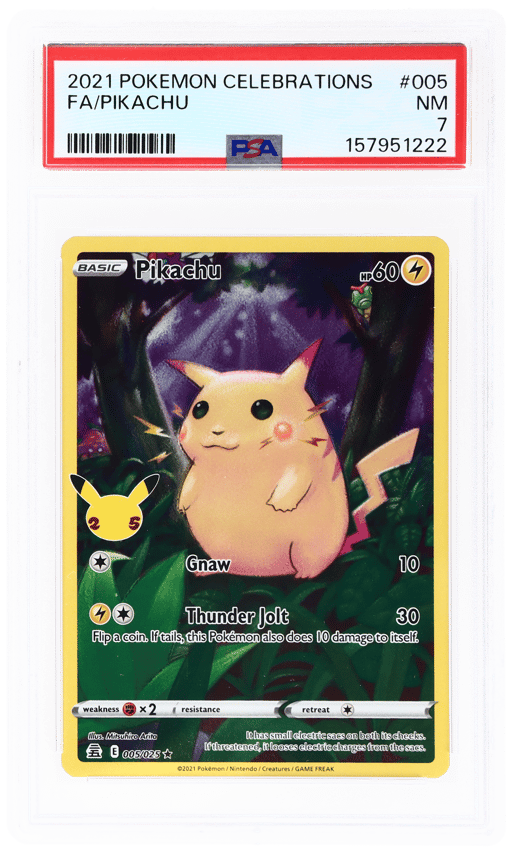 2021 Pokemon Sword and Shield Celebrations Pikachu #005 PSA 7