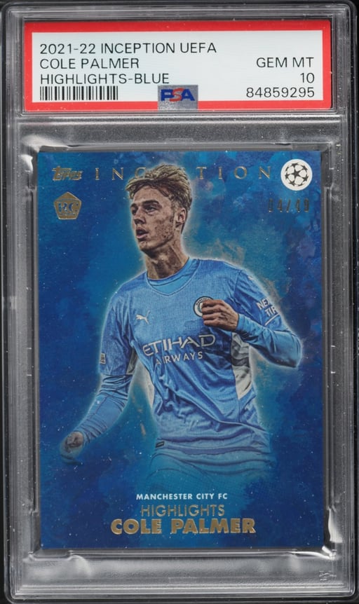 2021 Topps Inception UEFA CC Highlights-Blue Cole Palmer ROOKIE /49 PSA 10 GEM MINT
