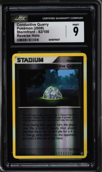 2008 Pokemon Diamond & Pearl Stormfront Reverse Holo Conductive Quarry #82 CGC 9