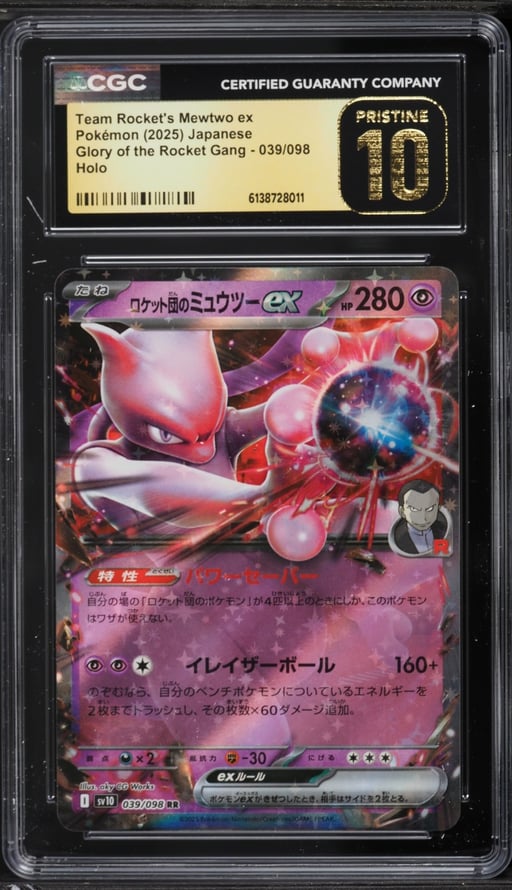2025 Pokemon Japanese SV Glory Of The Rocket Gang Holo Team Rocket's Mewtwo ex #39 CGC 10