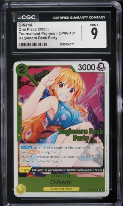 2025 One Piece Tournament Promo Beginners Deck O-Nami #OP06-101 CGC 9 MINT