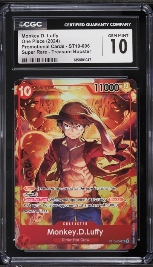 2024 One Piece Promo Treasure Booster SR Monkey D. Luffy #ST10-006 CGC 10 GEM MINT