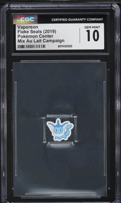 2019 Pokemon Center Flake Seals Mix Au Lait Campaign Vaporeon CGC 10 GEM MINT