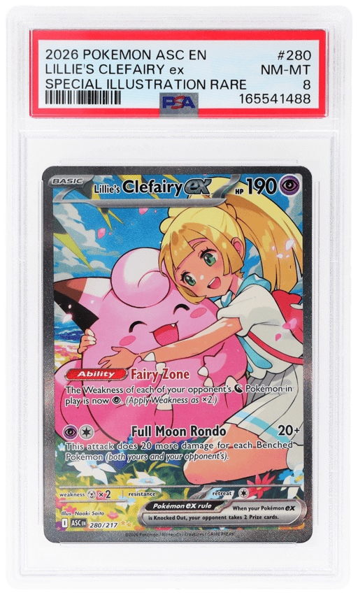 2026 Pokemon Ascended Heroes Special Illustration Rare Lillie's Clefairy Ex #280 PSA 8