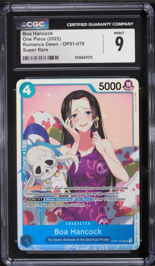 2022 One Piece Japanese Romance Dawn SR Boa Hancock #OP01-078 CGC 9 MINT