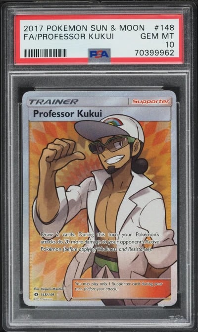 2017 Pokemon Sun & Moon Full Art Professor Kukui #148 PSA 10 GEM MINT