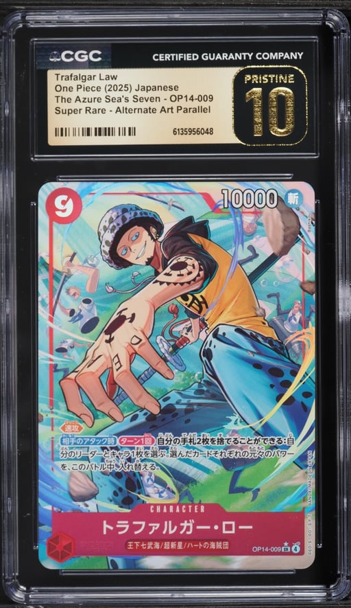 2025 One Piece Japanese The Azure Sea's Seven Alt Art Trafalgar Law #OP14009 CGC 10 PRISTINE