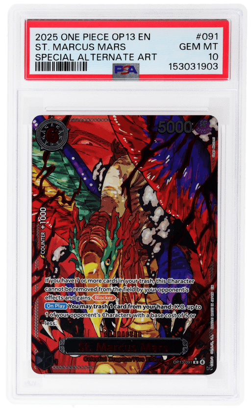 2025 One Piece Card Game Carrying On His Will Special Alternate Art St. Marcus Mars #OP13091 PSA 10