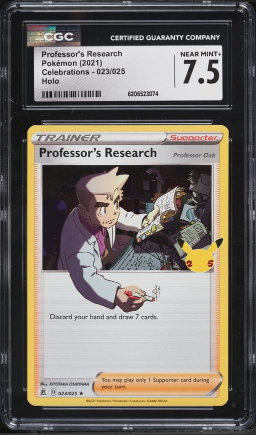 2021 Pokemon Sword & Shield Celebrations Holo Professor's Research #23 CGC 7.5 NRMT+