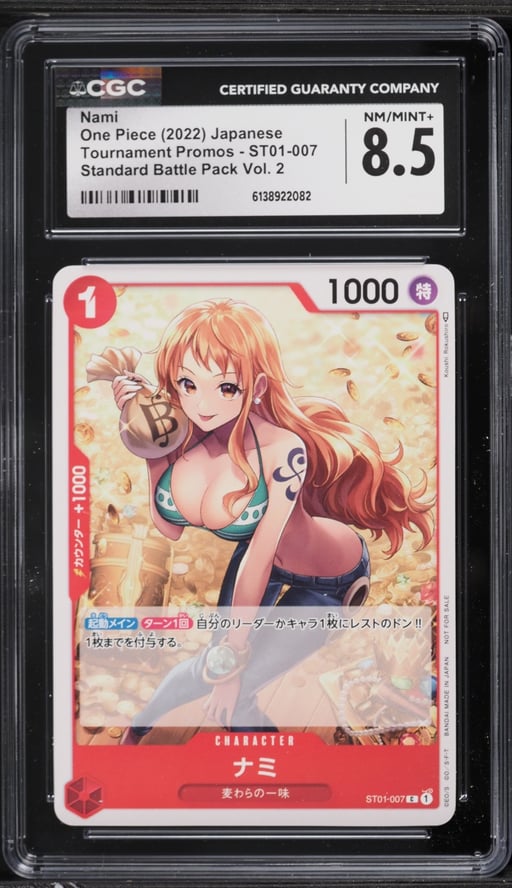 2022 One Piece Japanese Tournament Promo Standard Battle Pack Vol. 2 Nami #ST01-007 CGC 8.5