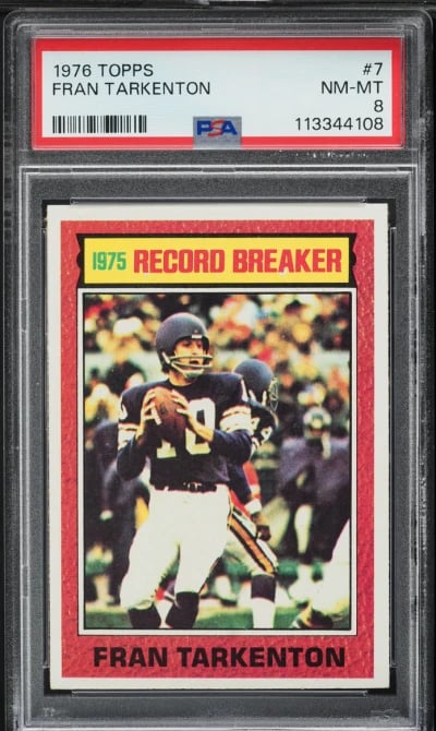 1976 Topps Football Fran Tarkenton RECORD BREAKER #7 PSA 8 NM-MT