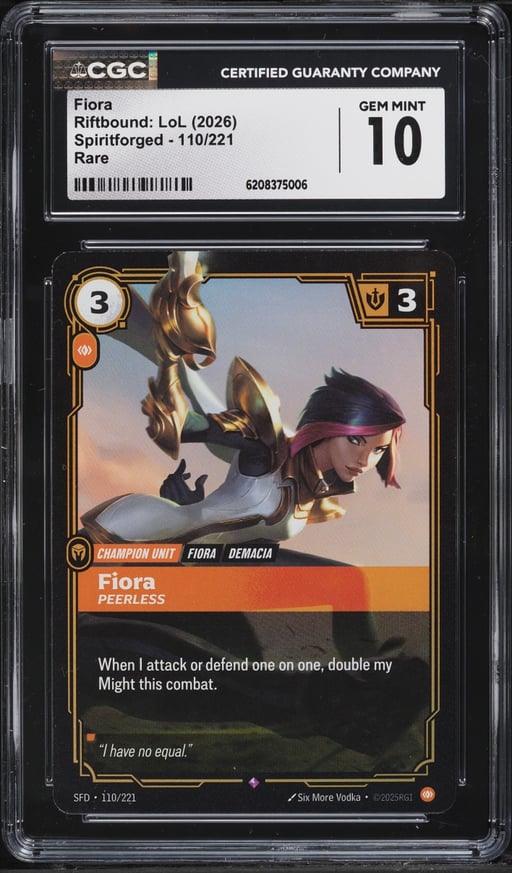 2026 Riftbound League Of Legends LoL Spiritforged Fiora #110a CGC 10 GEM MINT