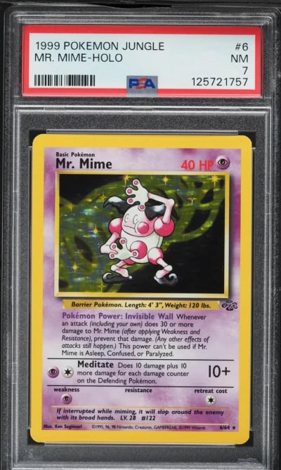 1999 Pokemon Jungle Holo Mr. Mime #6 PSA 7 NRMT