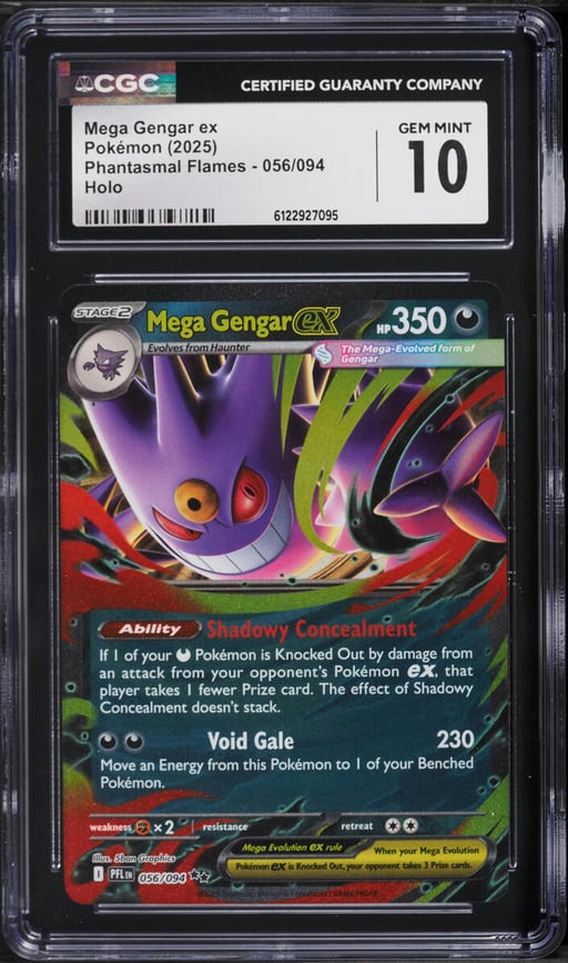 2025 Pokemon Mega Evolution Phantasmal Flames Holo Mega Gengar ex #56 CGC 10 GEM MINT