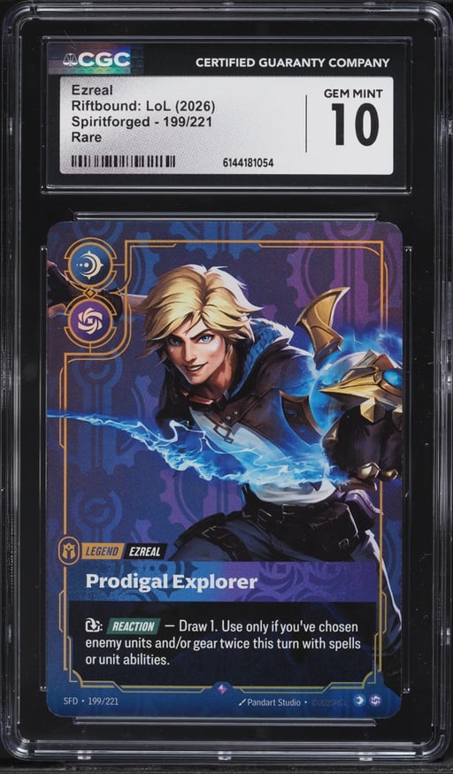 2026 Riftbound League Of Legends LoL Spiritforged Ezreal #199 CGC 10 GEM MINT