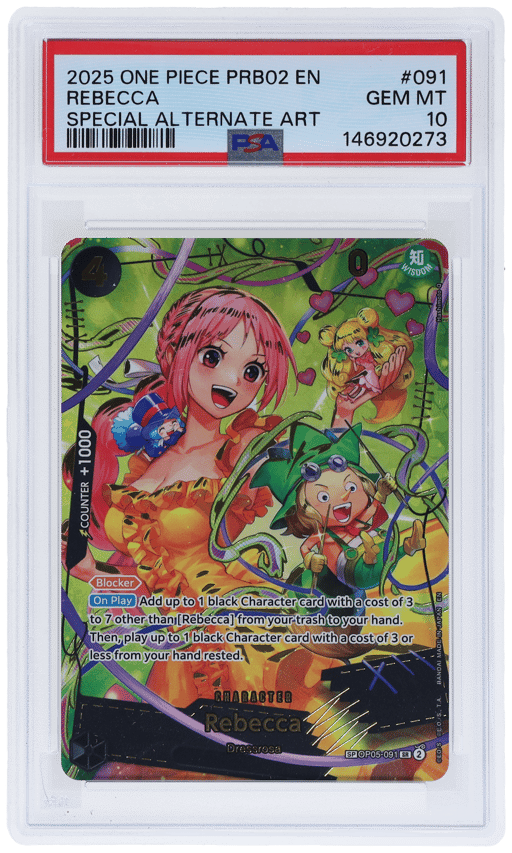 2025 One Piece the Best Premium Booster Vol 2 Special Alternate Art Rebecca #OP05-091 PSA 10
