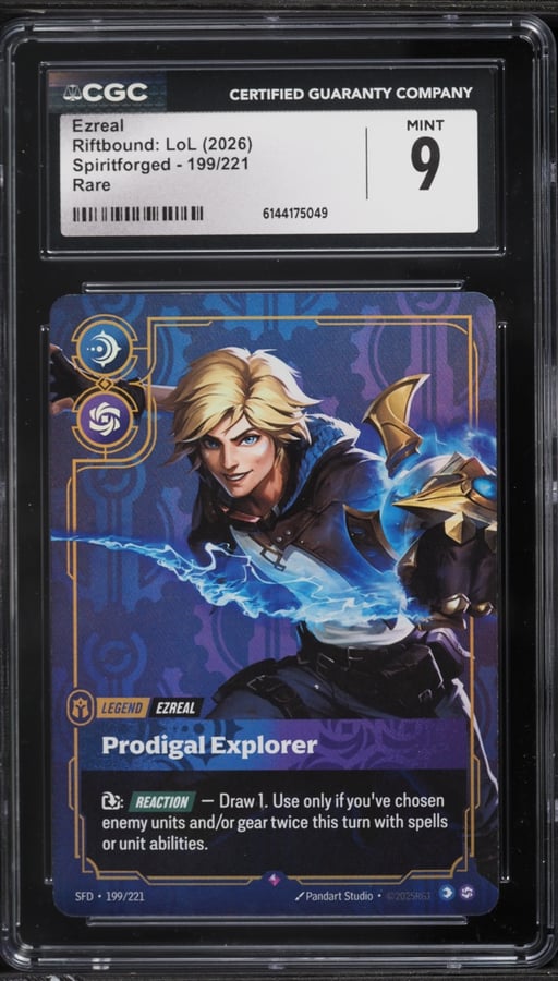 2026 Riftbound: LoL Spiritforged Ezreal #199 CGC 9 MINT