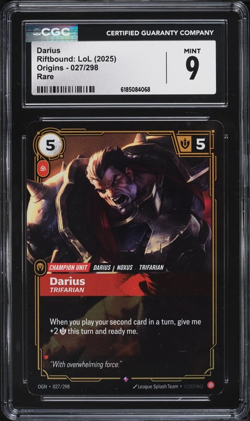 2025 Riftbound League Of Legends LoL Origins Darius #027 CGC 9 MINT