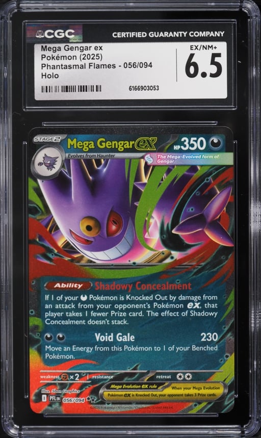 2025 Pokemon Mega Evolution Phantasmal Flames Holo Mega Gengar ex #56 CGC 6.5 EXMT+