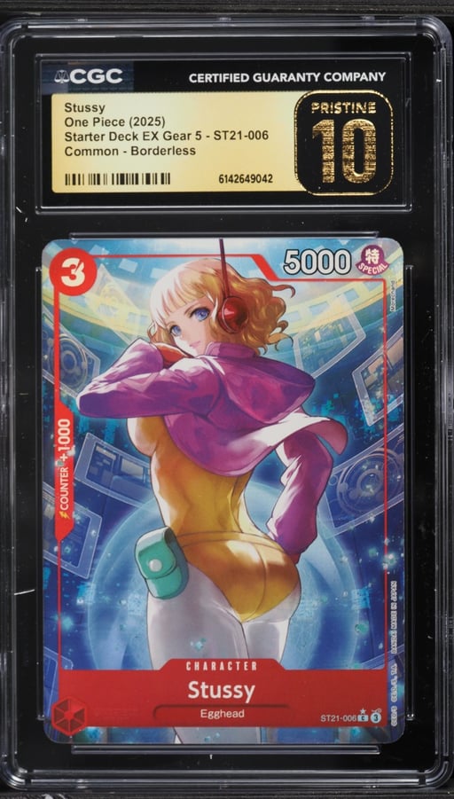 2025 One Piece Starter Deck EX Gear 5 Borderless Alt Art Stussy #ST21-006 CGC 10 PRISTINE