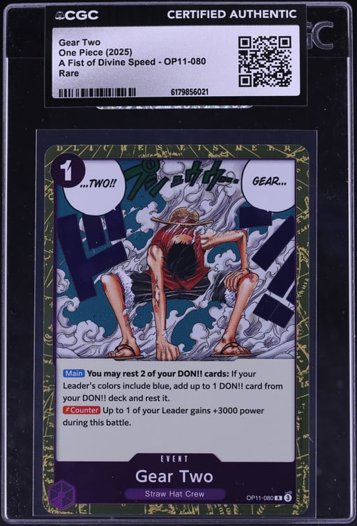 2025 One Piece A Fist Of Divine Speed Gear Two #OP11-080 CGC AUTH