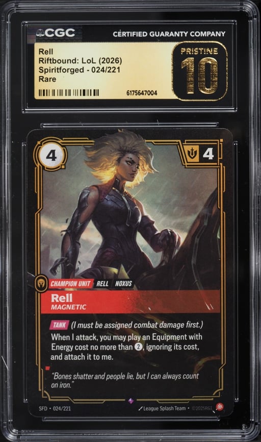 2026 Riftbound League Of Legends Spiritforged Rell #024 CGC 10 PRISTINE