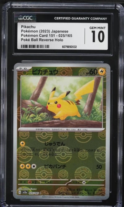 2023 Pokemon Japanese SV 151 Poke Ball Reverse Holo Pikachu #25 CGC 10 GEM MINT