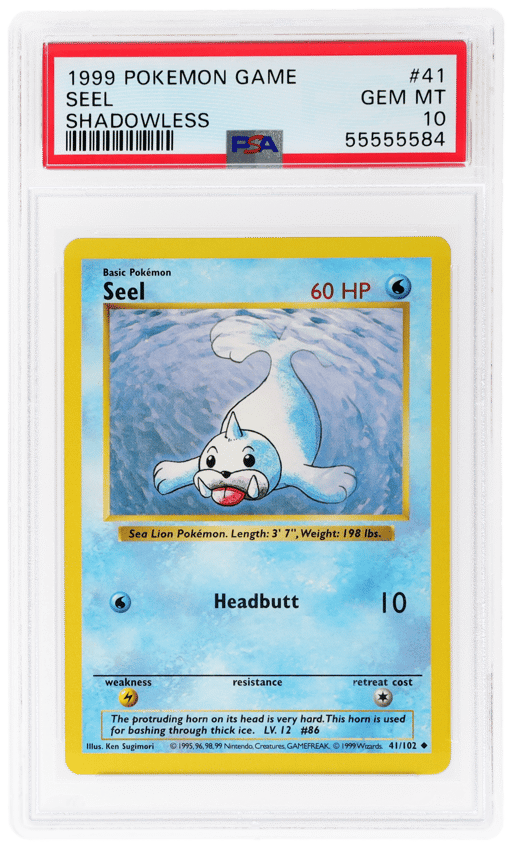 1999 Pokemon Base Set Shadowless Seel #41 PSA 10