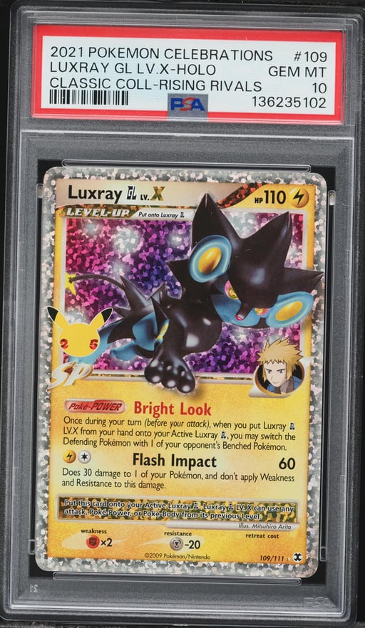 2021 Pokemon Sword & Shield Celebrations Classic Holo Luxray GL LV.X #109 PSA 10 GEM MINT