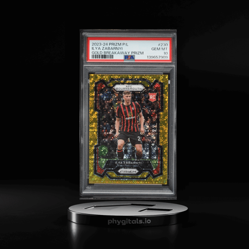 2023 Panini Prizm Premier League Gold Breakaway Ilya Zabarnyi ROOKIE /10 #230 PSA 10 GEM MINT