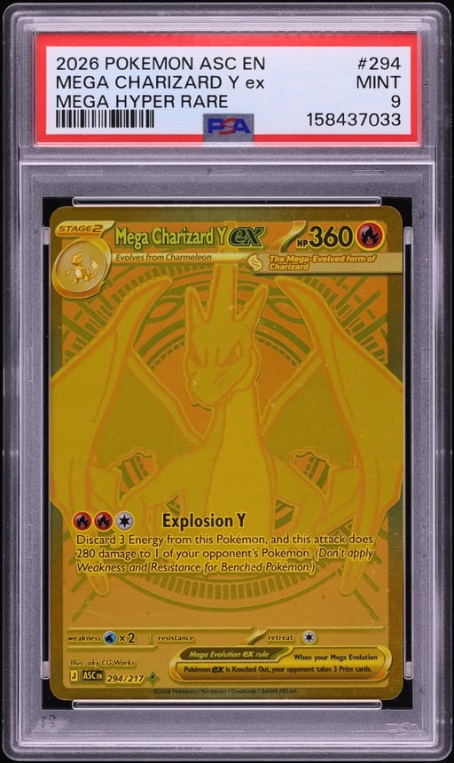 2026 Pokemon Mega Evolution Ascended Heroes MHR Mega Charizard Y ex #294 PSA 9 MINT