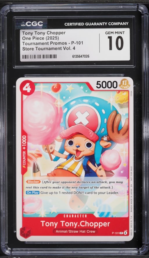 2025 One Piece Tournament Promos Store Vol. 4 Tony Tony Chopper #P-101 CGC 10 GEM MINT