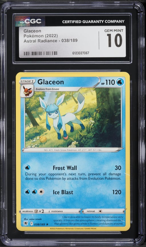2022 Pokemon Astral Radiance Glaceon #038 CGC 10 GEM MINT