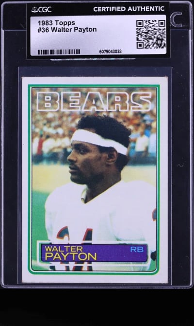 1983 Topps Football Walter Payton #36 CGC AUTH