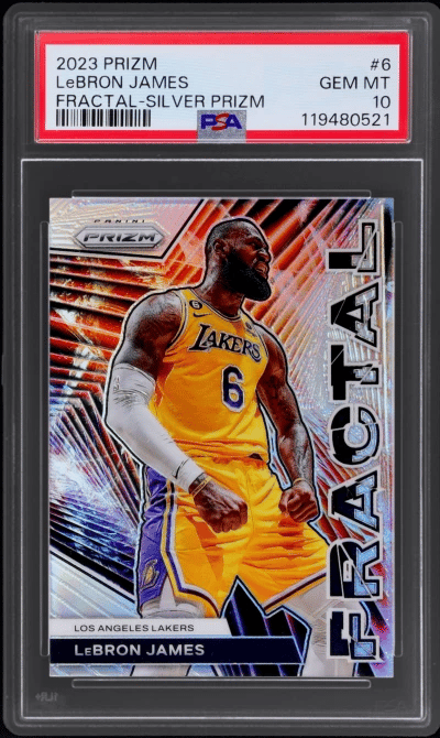 2023 Panini Prizm Fractal Silver Prizm LeBron James #6 PSA 10