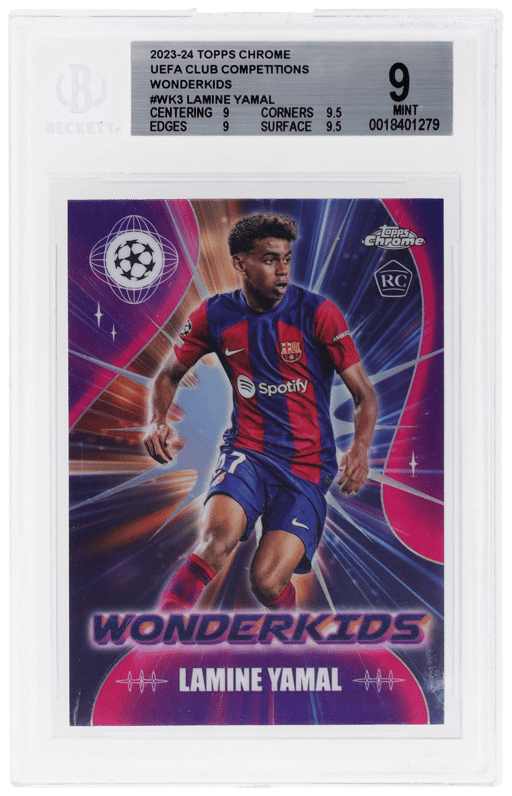 2023 Topps Chrome UEFA Club Competitions Wonderkids Lamine Yamal #WK-3 BGS 9