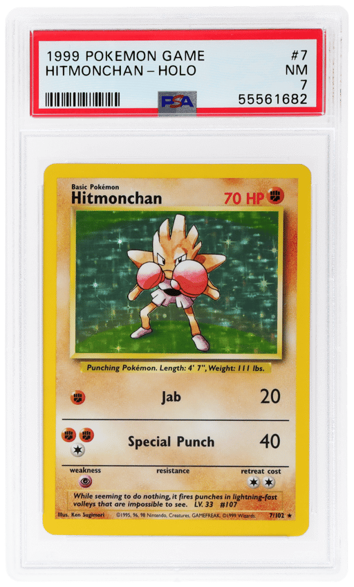 1999 Pokemon Base Set Holo Hitmonchan #7 PSA 7