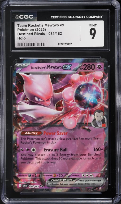 2025 Pokemon Scarlet & Violet Destined Rivals Holo Team Rocket's Mewtwo EX #81 CGC 9 MINT