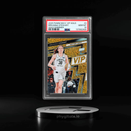 2025 Panini National Sports Collectors Convention VIP Gold Gold Shimmer Breanna Stewart #4 8/10 PSA 10