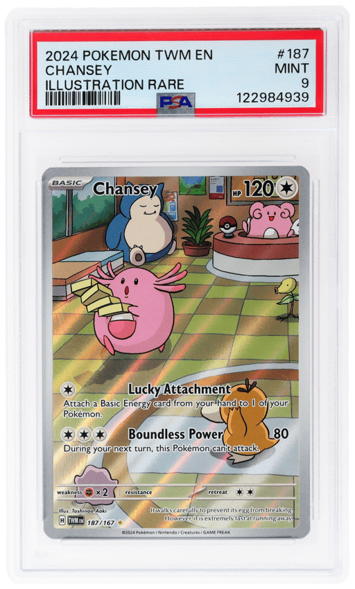 2024 Pokemon Scarlet and Violet Twilight Masquerade Illustration Rare Chansey #187 PSA 9