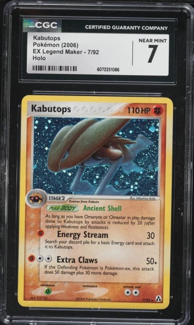 2006 Pokemon EX Legend Maker Holo Kabutops #7 CGC 7 NRMT