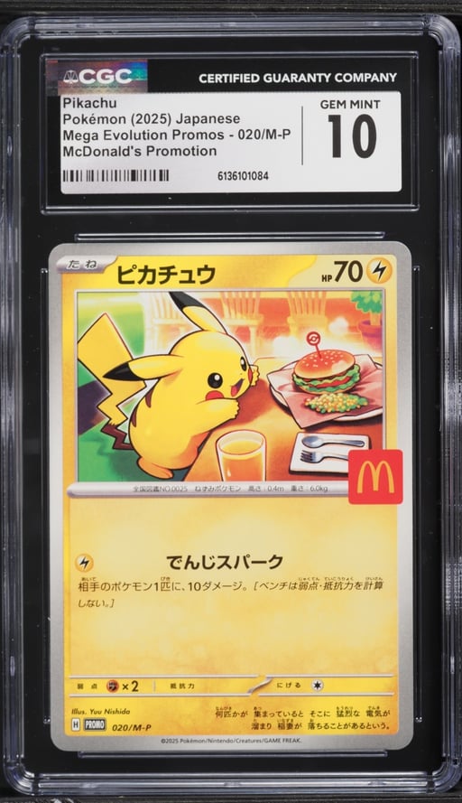 2025 Pokemon Japanese Mega Evolution Promo McDonald's Pikachu #20 CGC 10 GEM MINT