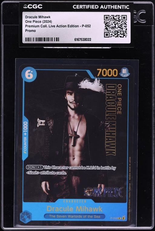 2024 One Piece Promo Premium Collection Live Action Alt Art Dracule Mihawk #P-052 CGC AUTH