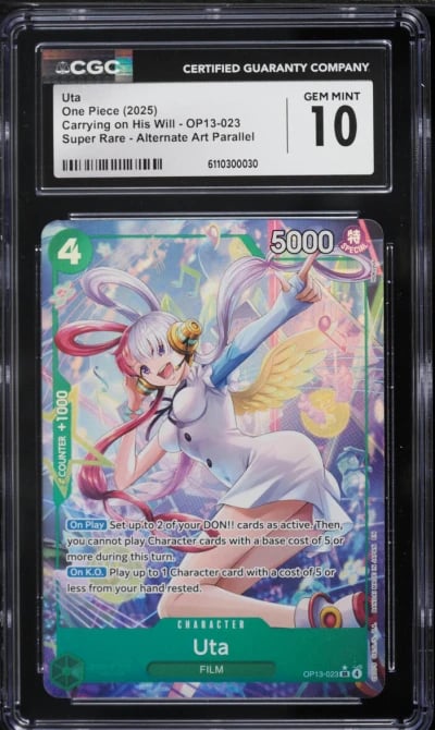 2025 One Piece Carrying On His Will Alt Art Uta #OP13-023 CGC 10 GEM MINT