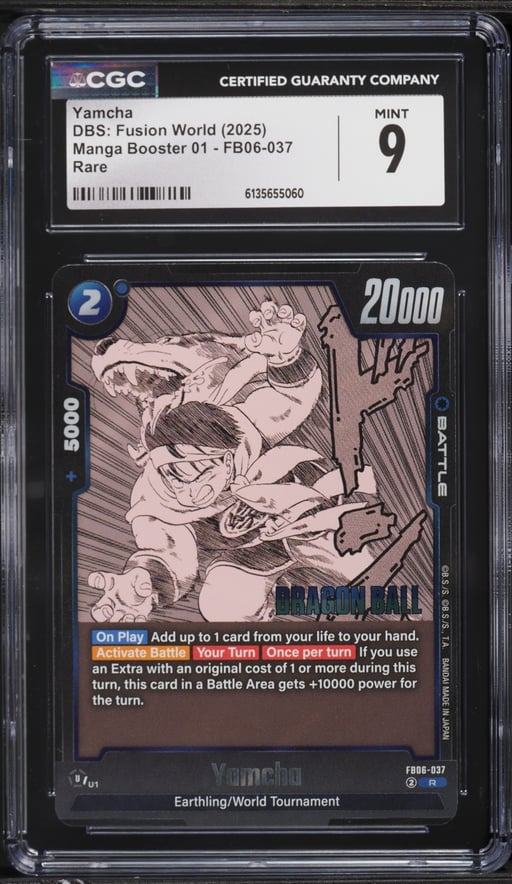 2025 DBS: Fusion World Manga Booster 01 Yamcha #FB06-037 CGC 9 MINT